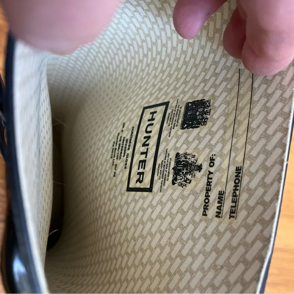 Hunter tall rain boots black shinny women’s size 9 - Picture 6 of 7